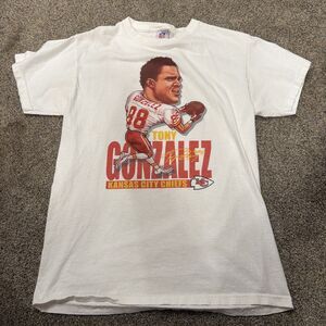 VTG 90s Kansas City Chiefs Tony Gonzalez Characterized NFL Adult M T-shirt USA
